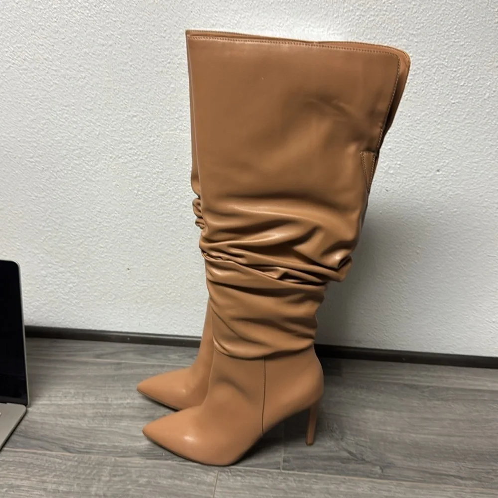 INC Womens Faux Leather Slouchy Over-The-Knee Boots
